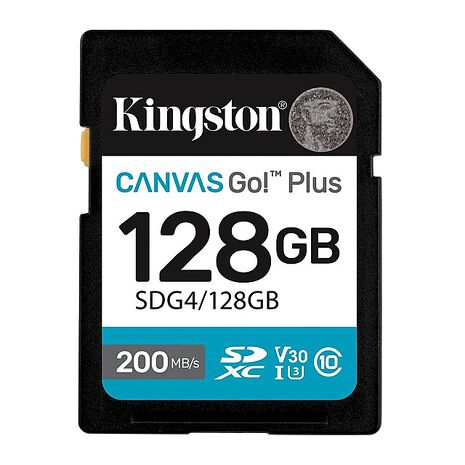 Kingston 金士頓Canvas Go Plus 200MB/s 128GB SD 記憶卡 (SDG4/128GB)