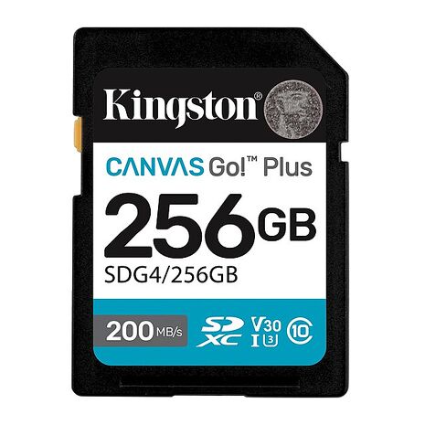 Kingston 金士頓Canvas Go Plus 200MB/s 256GB SD 記憶卡 (SDG4/256GB)