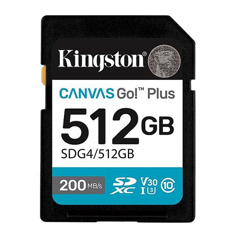 Kingston 金士頓Canvas Go Plus 200MB/s 512GB SD 記憶卡 (SDG4/512GB)