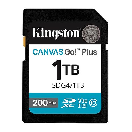 Kingston 金士頓Canvas Go Plus 200MB/s 1TB SD 記憶卡 (SDG4/1TB)