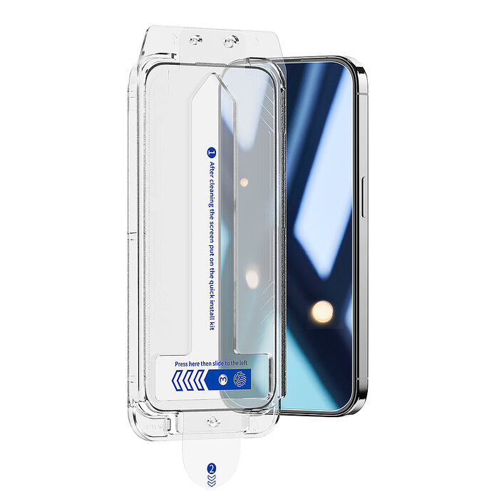ROCK iPhone 15系列 全覆蓋透明防刮螢幕玻璃保護貼 EZ貼防塵艙組
