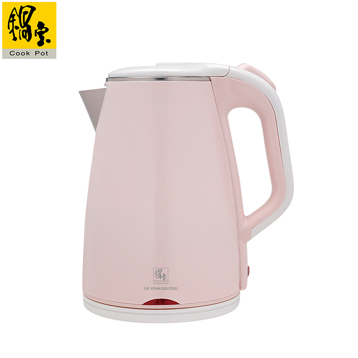 鍋寶 316保溫雙層防燙不銹鋼快煮壺-1.8L 粉紅 KT-90183P