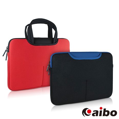 aibo 13吋平板/筆電適用 雙色防震保護提袋-紅黑色