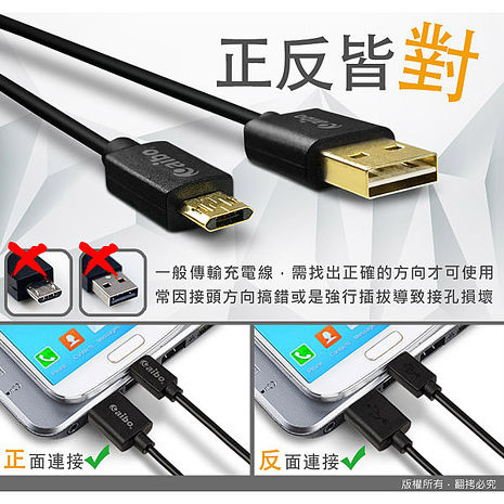 (5入組)aibo 正反面雙插 Micro USB 急速充電傳輸線-1M(25光棍)