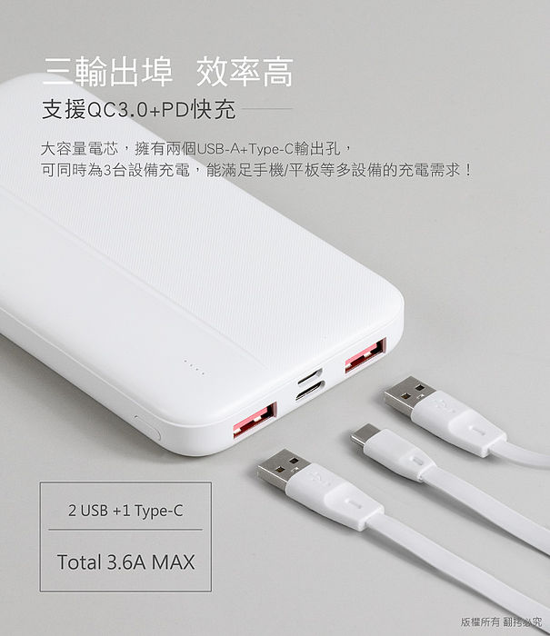 aibo PD快充+QC3.0 18W 10000mAh行動電源［限時優惠］