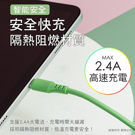 液態矽膠 高速充電傳輸線(0.25M+1M+2M)3入組［限時優惠］