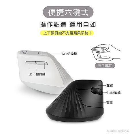 aibo 2.4G無線 人體工學直立式靜音滑鼠(USB/Type-C雙介面)