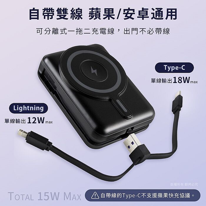 aibo PD快充/無線磁吸/自帶雙線/數位顯示 行動電源