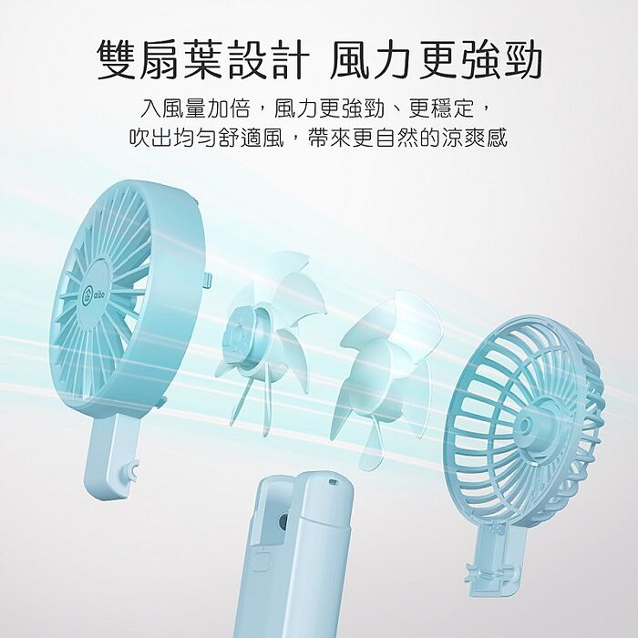 aibo 雙扇葉折疊頸掛/手持兩用風扇