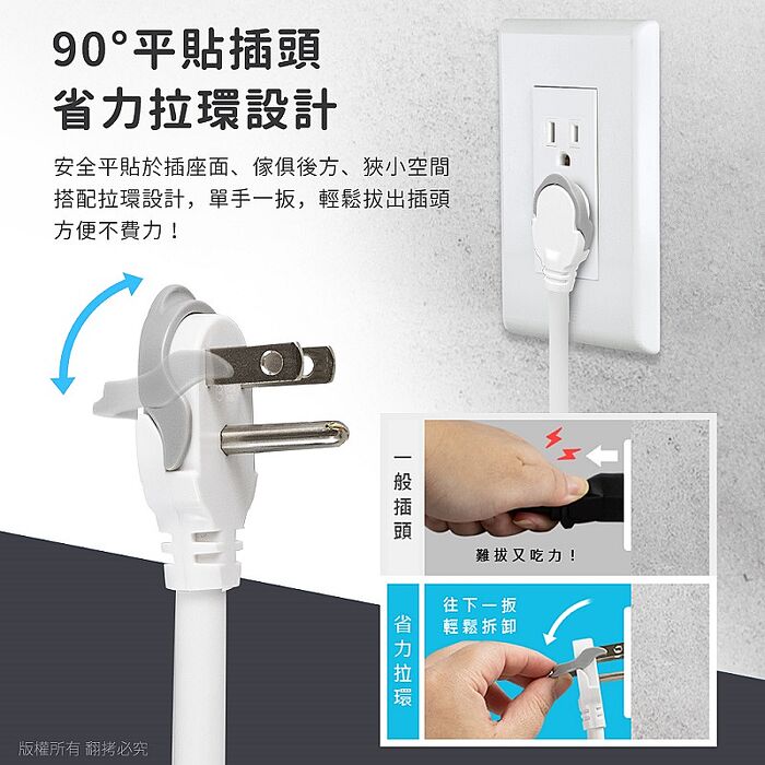 aibo 3開4插 PD65W氮化鎵 智慧快充延長線-1.8米