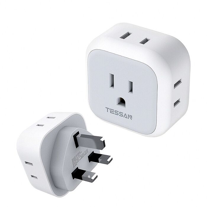 TESSAN 英規旅行轉接頭(3P插座x1+2P插座x3)