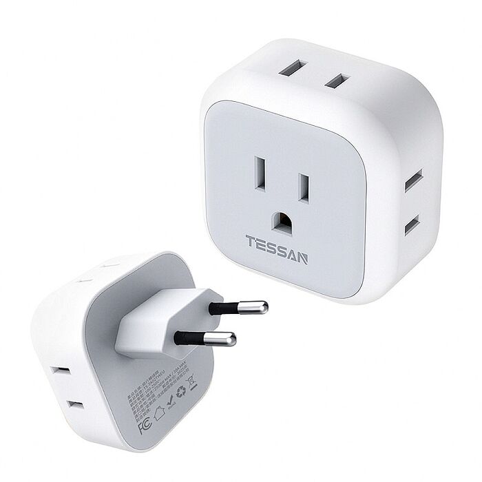 TESSAN 歐規旅行轉接頭(3P插座x1+2P插座x3)