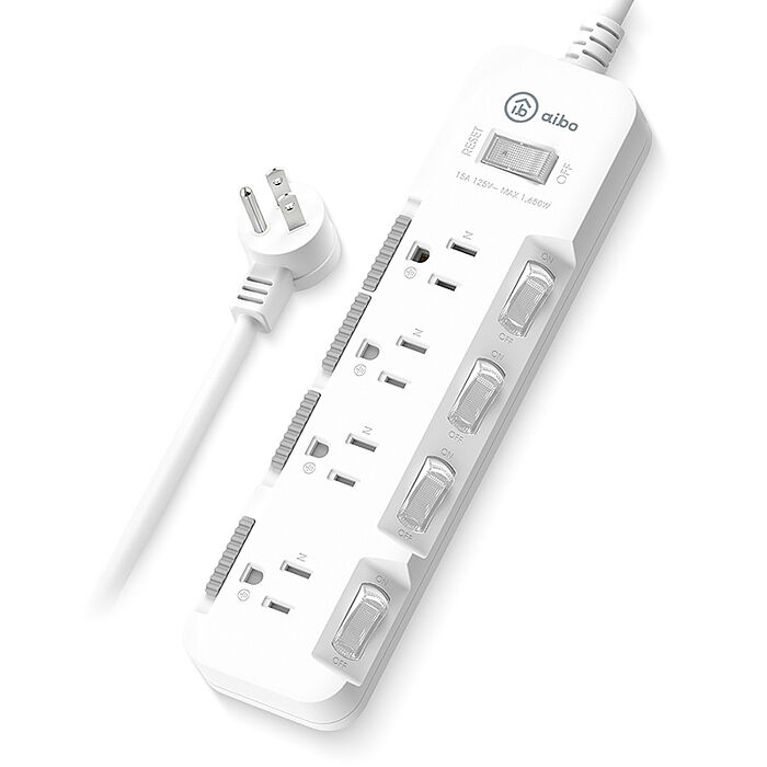 aibo 台灣製 5開4插 3P防塵抗雷擊蓋延長線(斜面開關)-1.8M