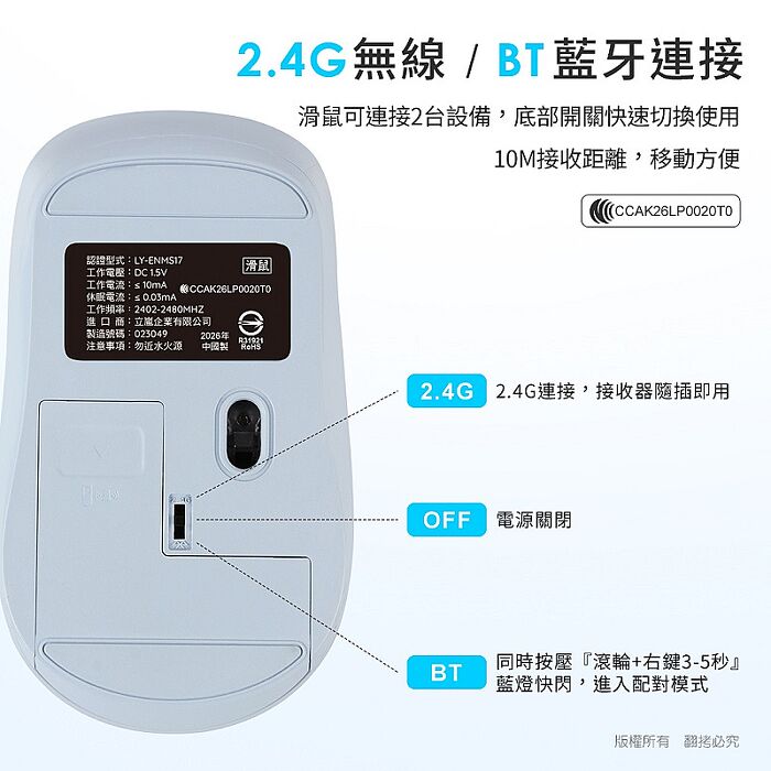 aibo 雙模多工 藍牙+2.4G 多媒體無線鍵鼠組