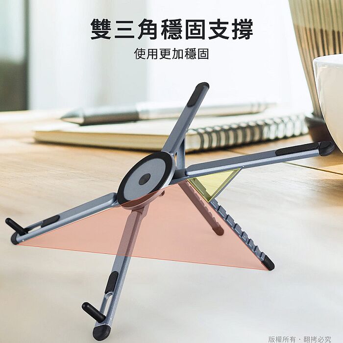 aibo 磁吸四合一 多功能鋁合金折疊支架(筆電/平板/手機/自拍棒)