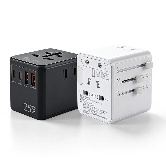 aibo GaN氮化鎵 25W萬國轉接頭旅行充電器