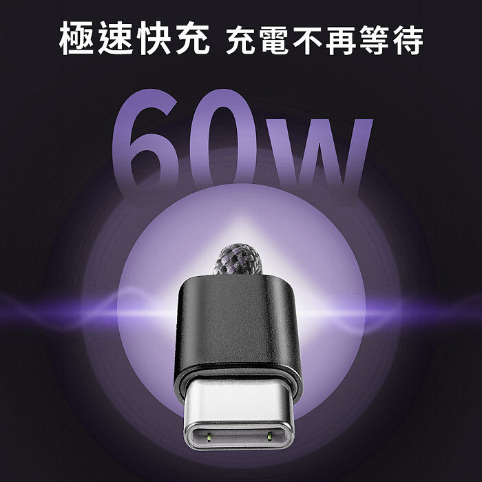 aibo Type-C to Type-C 60W編織快充線(1M)