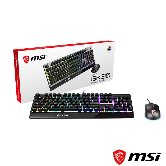 【加送滑鼠墊】MSI微星 GK30 COMBO 電競鍵鼠組