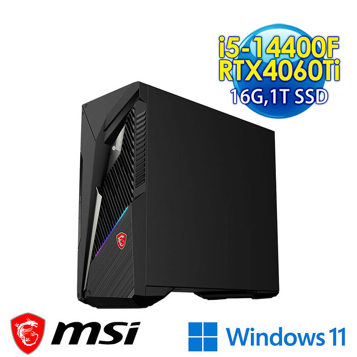 msi微星 Infinite S3 14NUB5-1651TW RTX4060Ti 電競桌機 (i5-14400F/16G/1T SSD/RTX4060Ti-16G/Win11)