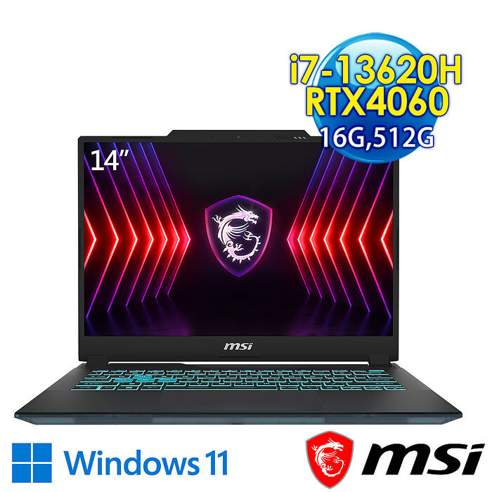 【限時下殺↘】msi微星 Cyborg 14 A13VF-026TW 14吋 電競筆電 (i7-13620H/16G/512G SSD/RTX4060-8G/Win11)