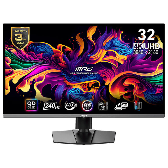 msi微星 MPG 321URX QD-OLED 31.5吋 電競螢幕(31.5"/3840x2160/16:9/240Hz)