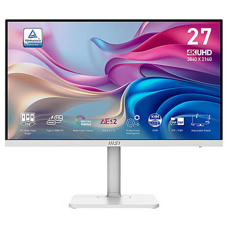 msi微星 Modern MD272UPHW 27吋 螢幕(27"/3840x2160/16:9/60Hz/喇叭/白)