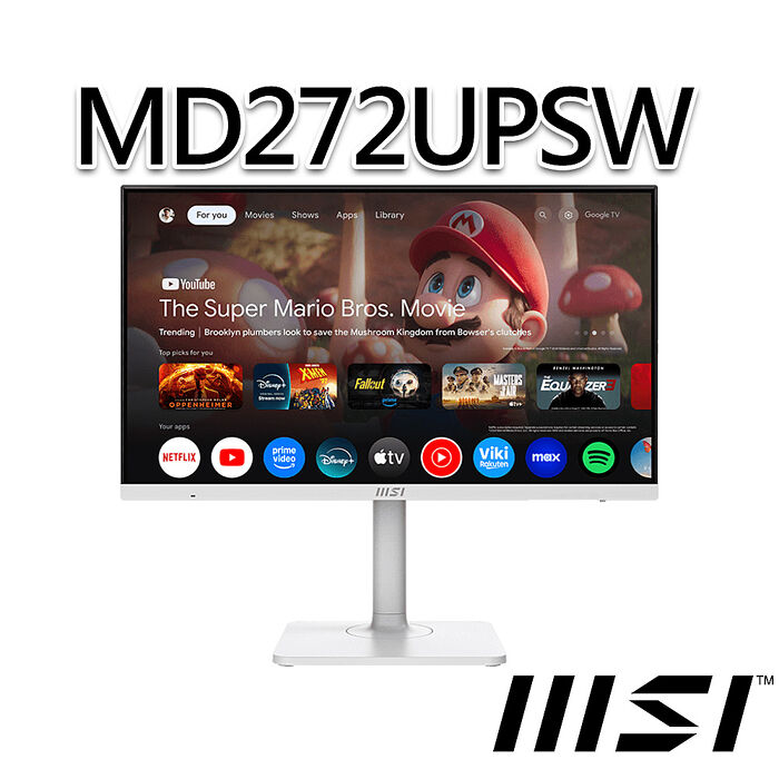 msi微星 Modern MD272UPSW 27吋 螢幕(27"/3840x2160/16:9/60Hz/喇叭/白)