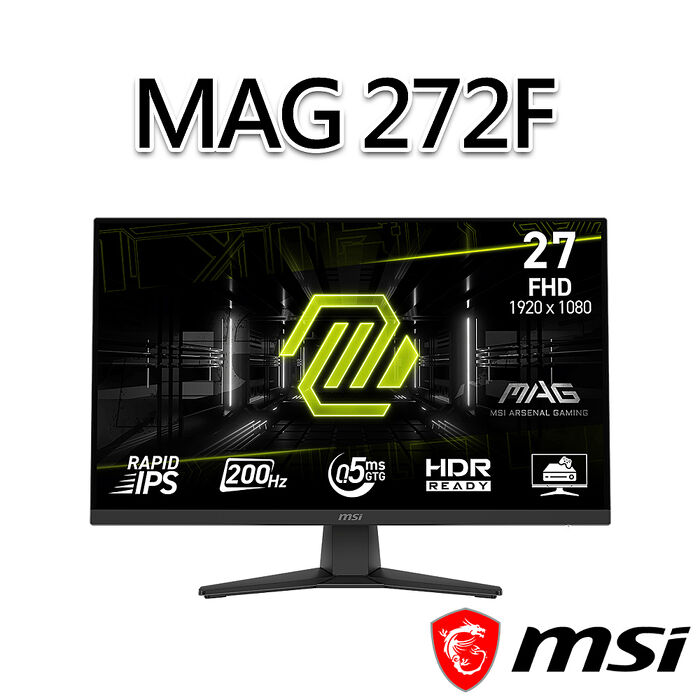 msi微星 MAG 272F 27吋 電競螢幕(27"/1920x1080/16:9/200Hz)
