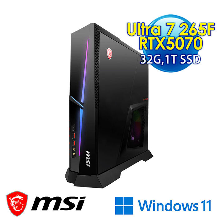 msi微星 Trident AS AI 2NVP7-003TW RTX5070 電競桌機(Ultra 7 265F/32G/1T SSD/RTX5070-12G/Win11)