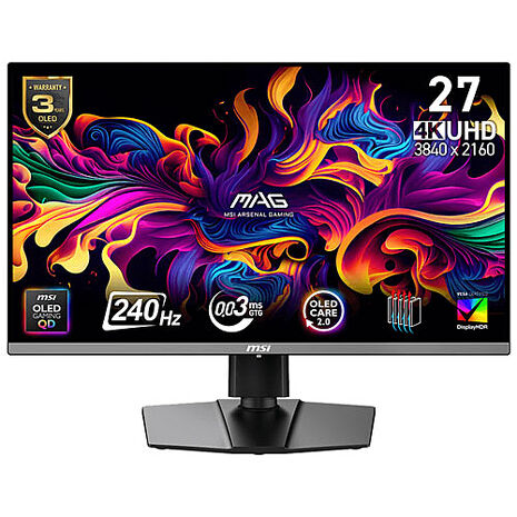 msi微星 MAG 272UP QD-OLED X24 26.5吋 電競螢幕(26.5"/3840x2160/16:9/240Hz/QD-OLED)