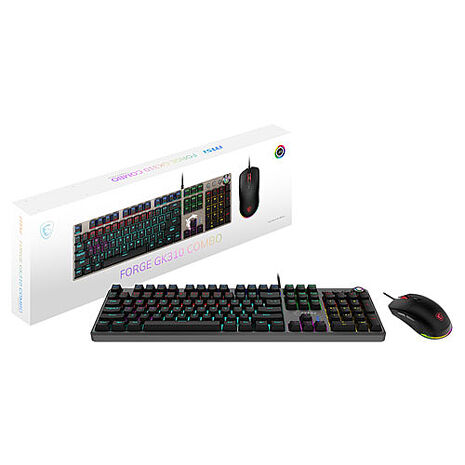 【加送滑鼠墊】MSI微星 FORGE GK310 COMBO RED TC 鍵鼠組