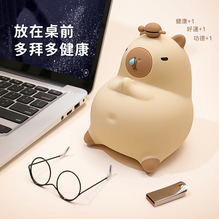 Timo 萌萌水豚 LED拍拍小夜燈 (隨機盲盒)