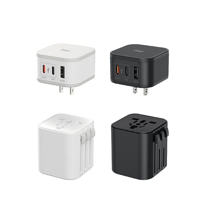 Timo  45W 三孔2C1A旅行電源供應器 (含萬國轉接頭)