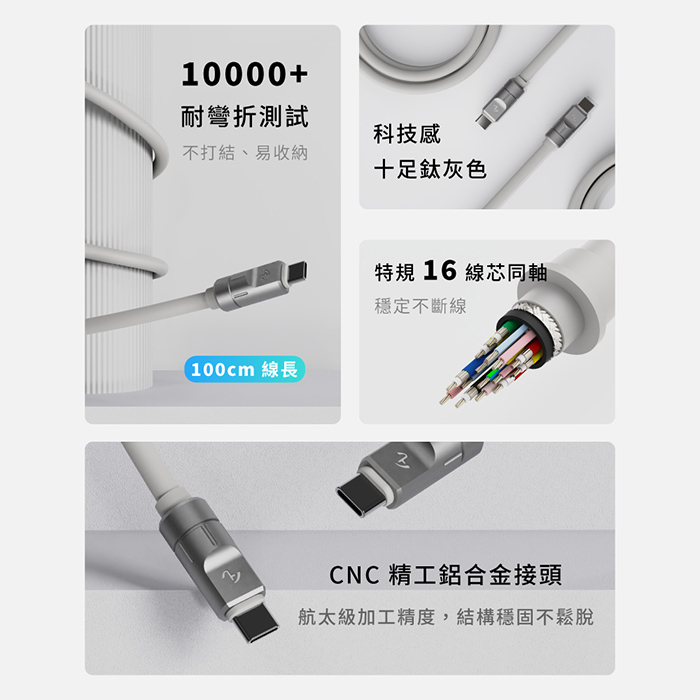 Allite Max Cable 240W 閃速快充傳輸線 USB-C to USB-C