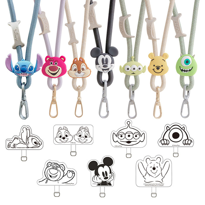 Disney迪士尼 65W 二合一急速充電手機掛繩組 (附造型夾片)