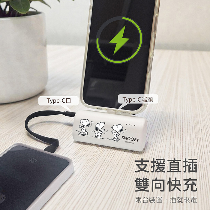 SNOOPY史努比 立體大頭公仔口袋充電源 5000mAh