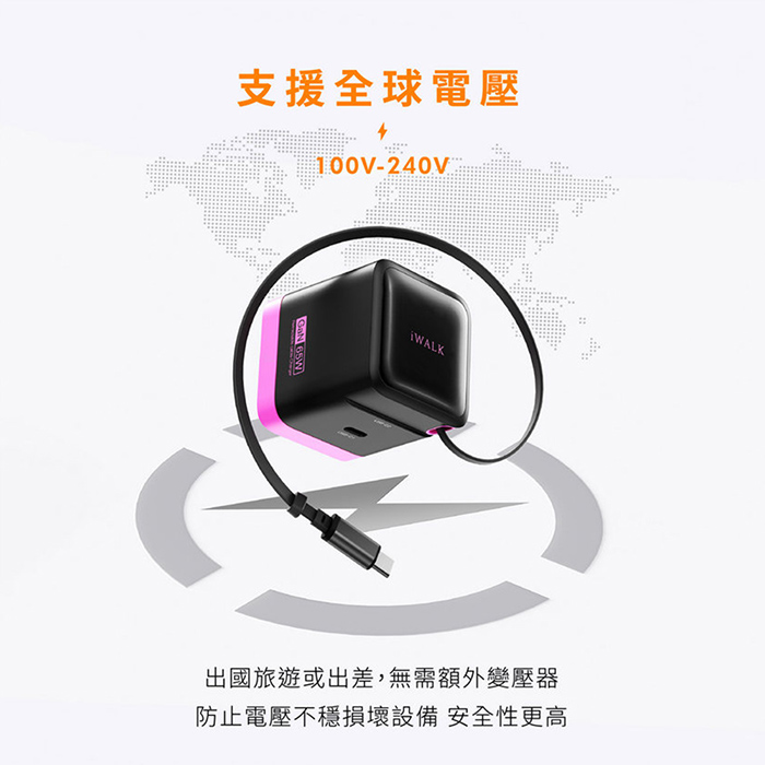 iWALK　FLEX 隨拉充 65W氮化鎵充電器