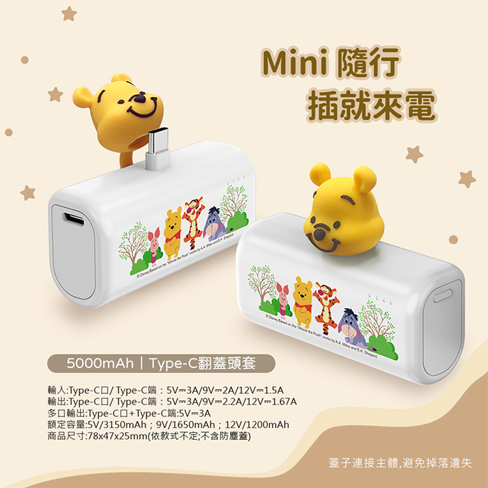 Disney迪士尼 立體大頭公仔口袋充電源 5000mAh