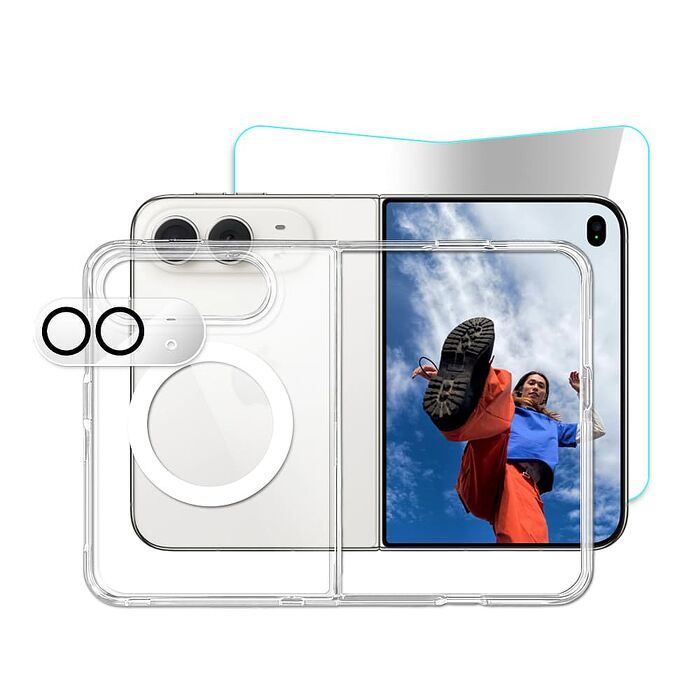 Timo【殼貼三件組】iPhone Duo 磁吸殼+水凝軟膜螢幕貼+鏡頭貼