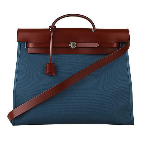 hermes 爱马仕herbag 39 经典两用手提肩背包(铜蓝)