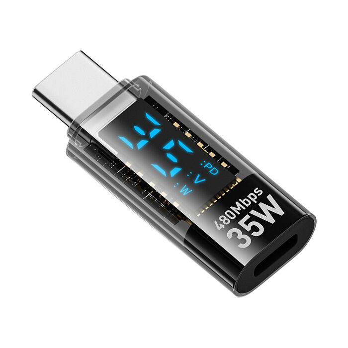 2入組 Lightning母轉Type-C公 數字顯示 手機轉接頭 35W/20V/1.75A
