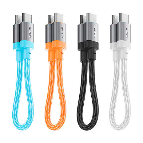 CUKTECH 酷態科 6A Type-C轉Type-C 磁吸快充編織線 15cm CTC615S (3入組)
