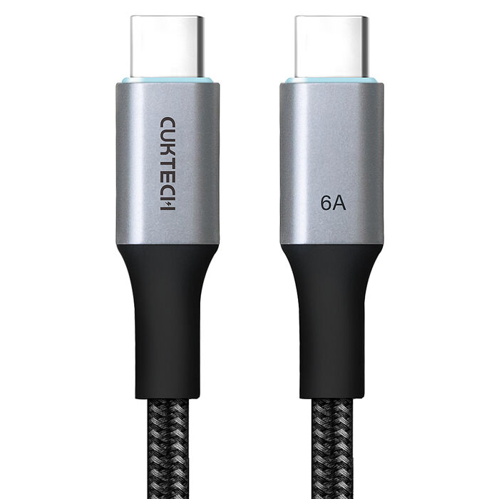 CUKTECH 酷態科 6A 240W Type-C轉Type-C 磁吸 編織數據線 100cm CMC610 (3入組)