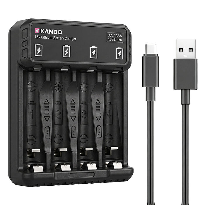 Kando L4 3號/4號 鋰電智能四槽充電器 專為1.5V鋰電池設計 1.5V鋰電池充電器