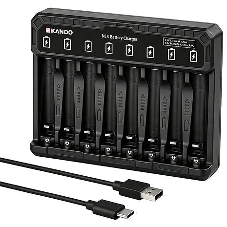 Kando NL8 3號/4號 鋰電/鎳氫 智能八槽充電器 可充1.5V鋰電池 1.2V鎳氫電池 AA AAA 充電器