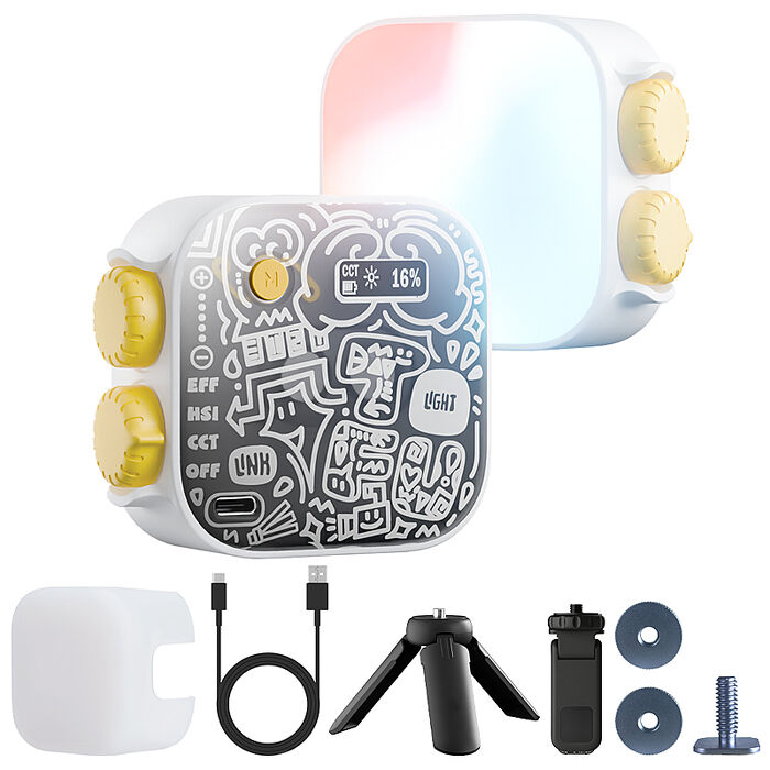 PHOTOOLEX RGB 全彩 LED 磁吸式補光燈 套裝版 白豆腐