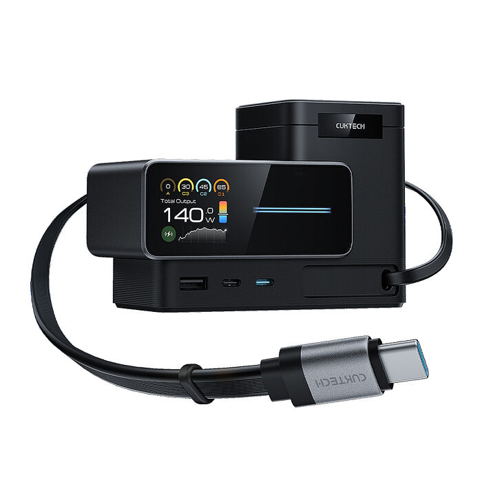 CUKTECH 酷態科 TA1406U 15號 140W 六合一桌面充電器 磁吸無線充 桌面充電站 USB-C伸縮線