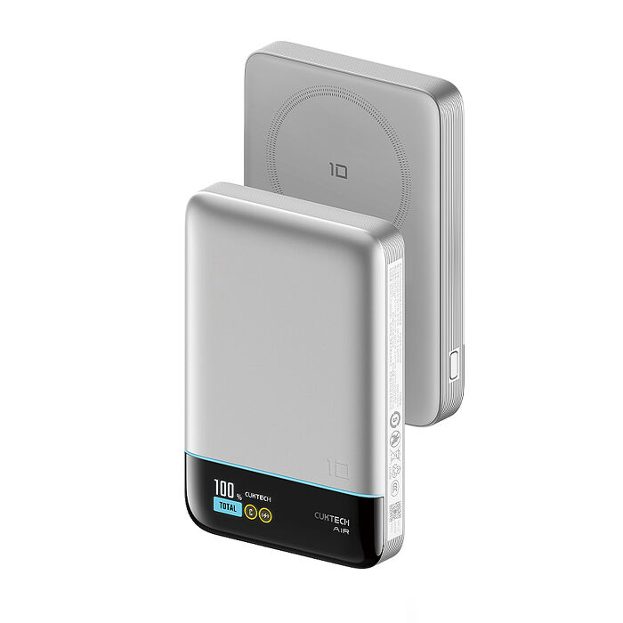 CUKTECH 酷態科 WPB100P 10號 超級磁吸電能卡 磁吸行動電源 10000mAh 55W 附編織線 TFT智慧彩色螢幕 CCC+BSMI認證