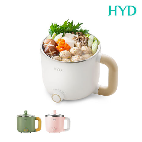 HYD 小食鍋-輕食尚料理快煮鍋(附蒸蛋架) D-522 (白/綠/粉)