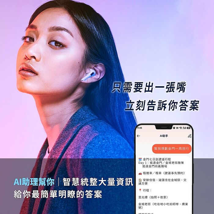 ERGOLINK 人因科技 BW72 AI智能翻譯真無線藍牙耳機